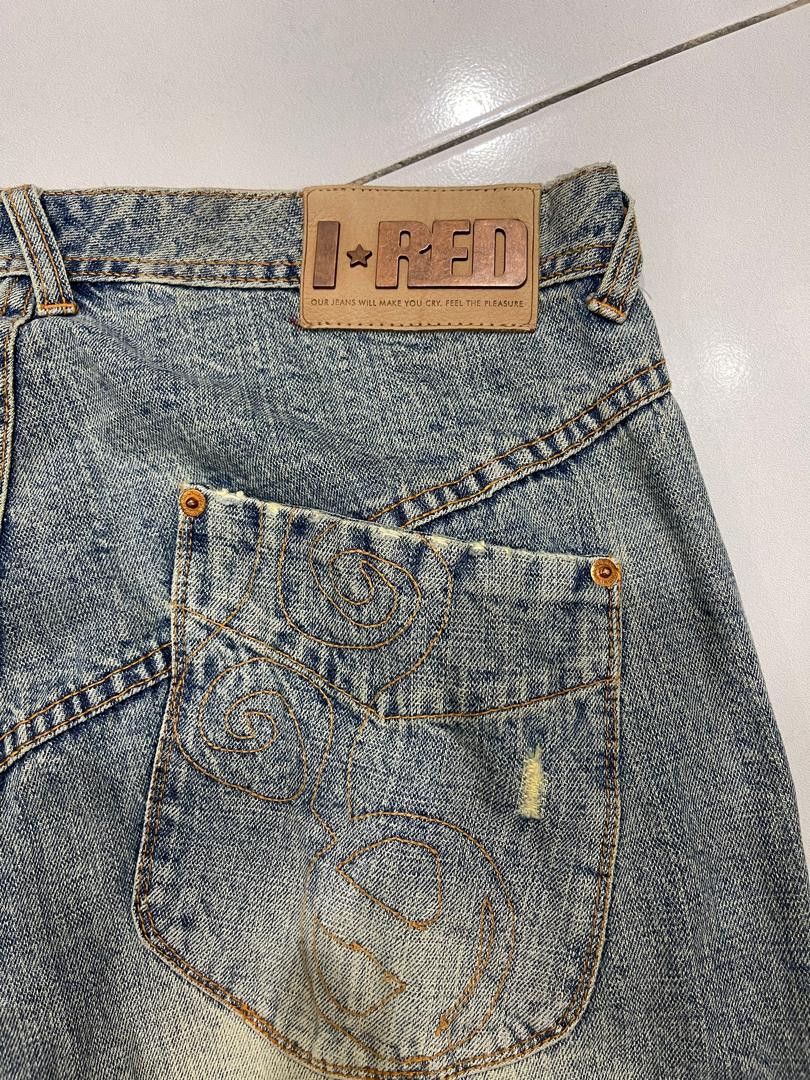 Indigo × Japanese Brand 🔥INDIGO RED DENIM DISTRESSED CARGO PANTS Size US 36 / EU 52 - 3 Thumbnail