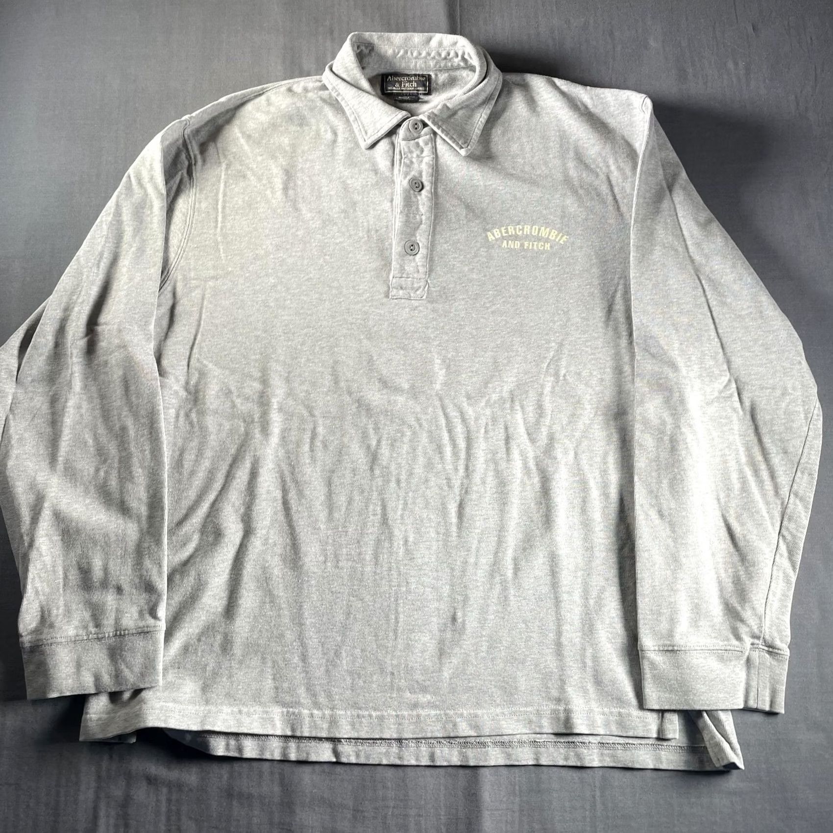 Abercrombie & Fitch Abercrombie & Fitch Shirt Mens Large Gray Long Sleeve Polo Rugby Number 1 Logo Size US L / EU 52-54 / 3 - 4 Thumbnail