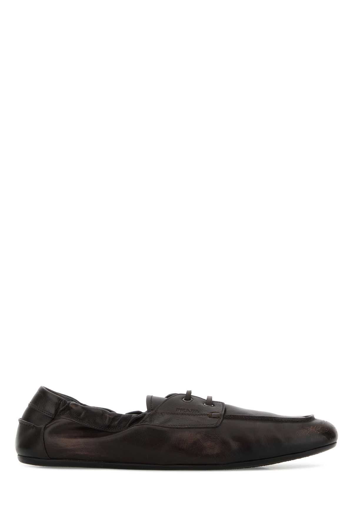 Prada Dark Brown Leather Loafers Size US 10 / EU 43 - 1 Thumbnail
