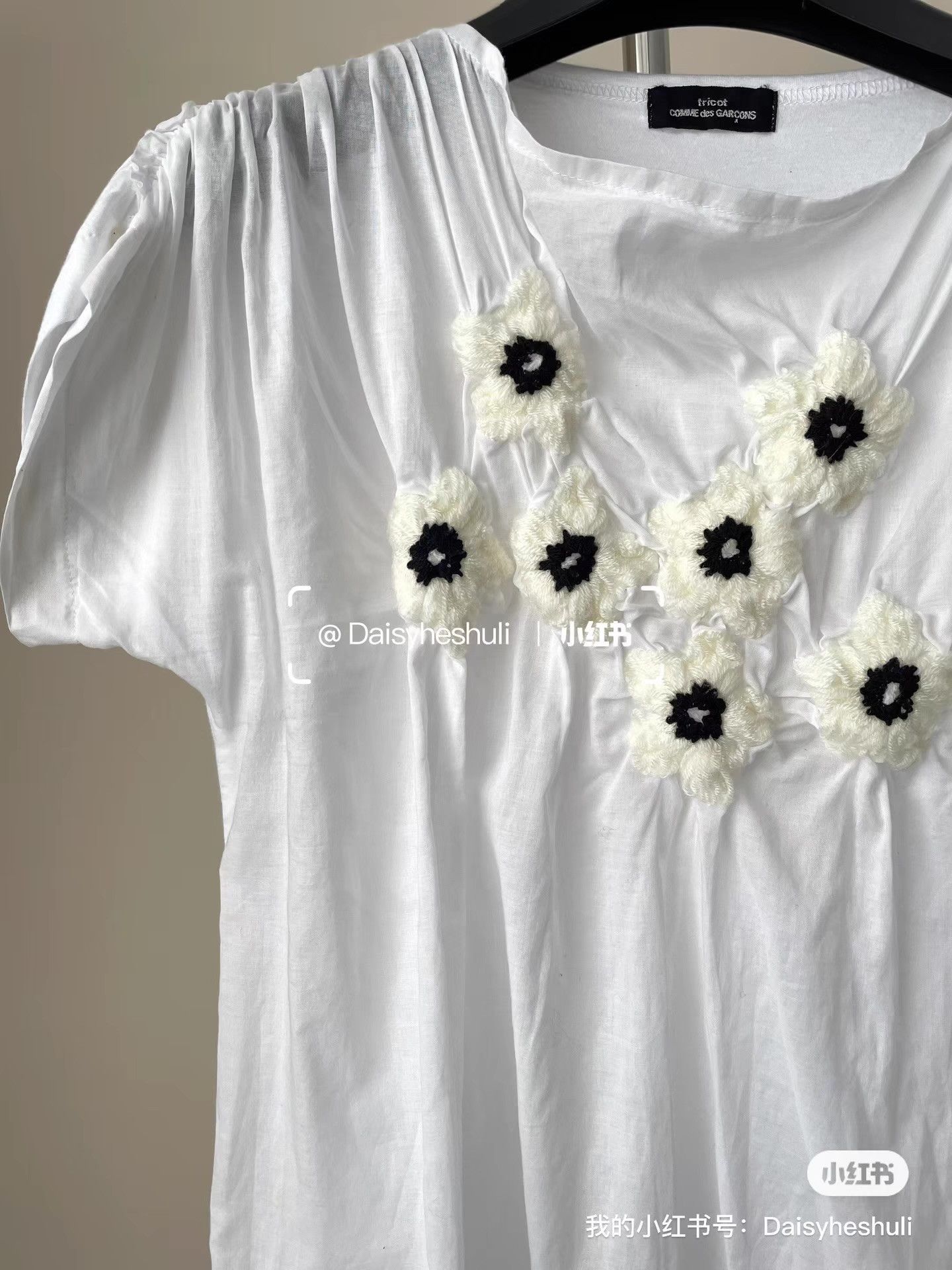 Comme des Garcons Comme des Garçons CDG Tricot Floral Short Sleeve T-shirt Ｑ24 Size M / US 6-8 / IT 42-44 - 5 Thumbnail