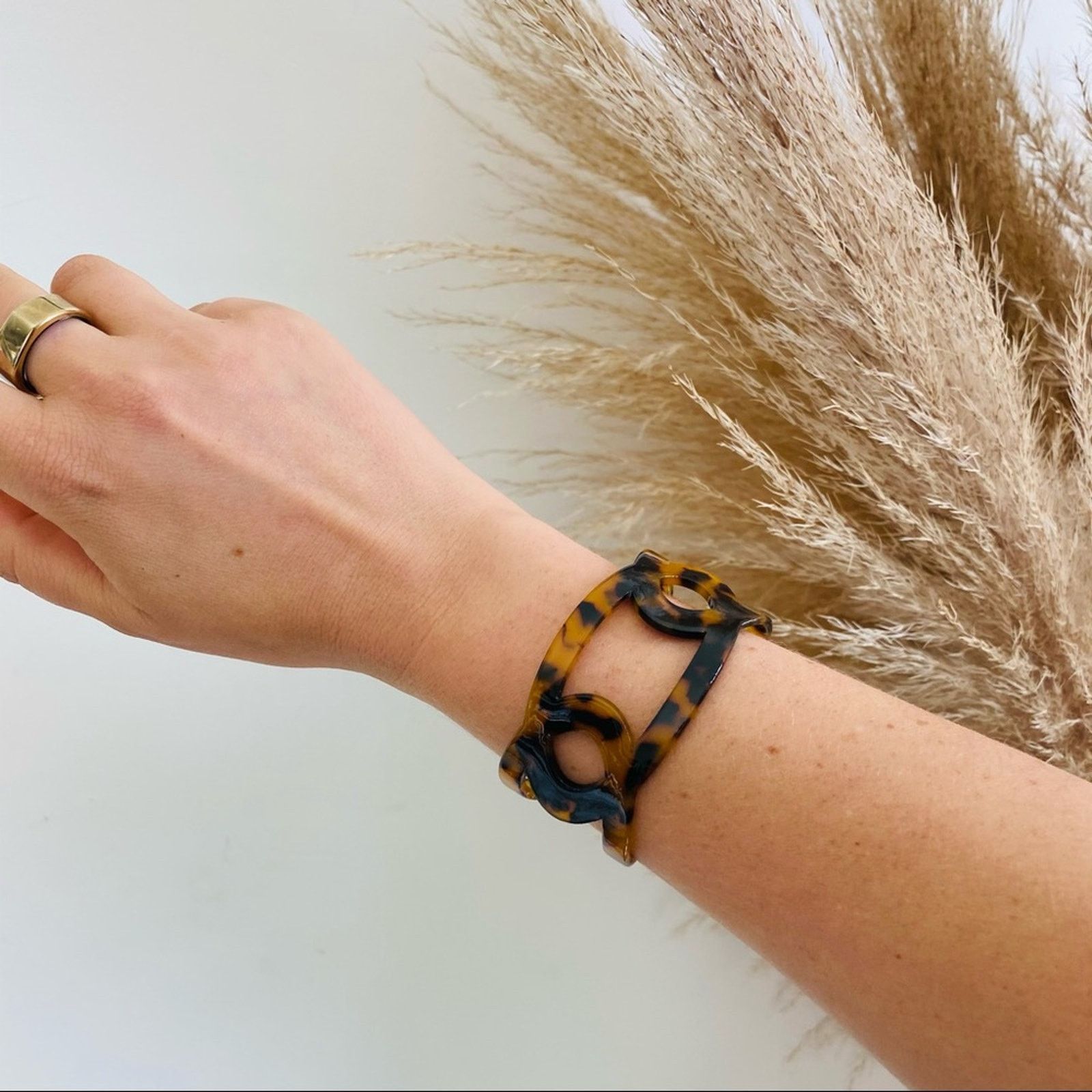 Nordstrom NEW NORDSTROM Brown Tortoiseshell Bracelet Bangle Jewelry Size ONE SIZE - 4 Thumbnail