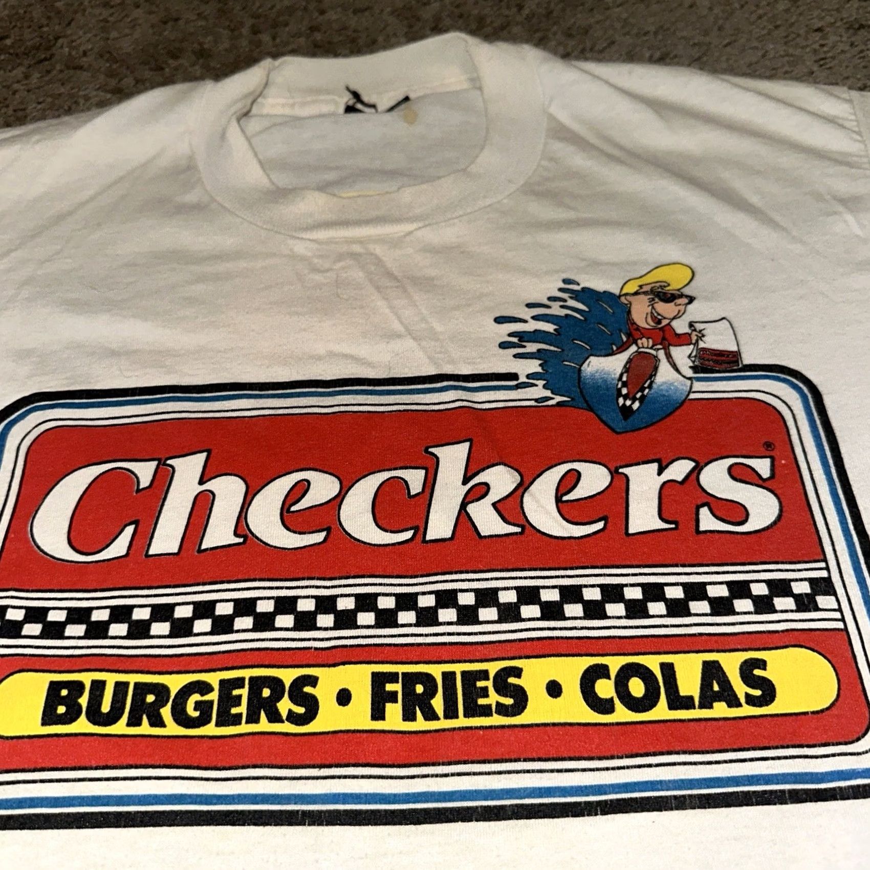 Vintage VINTAGE Food Promo Shirt Mens Medium White Short Sleeve 80s USA Screen Stars Graphic Print Size US M / EU 48-50 / 2 - 3 Thumbnail