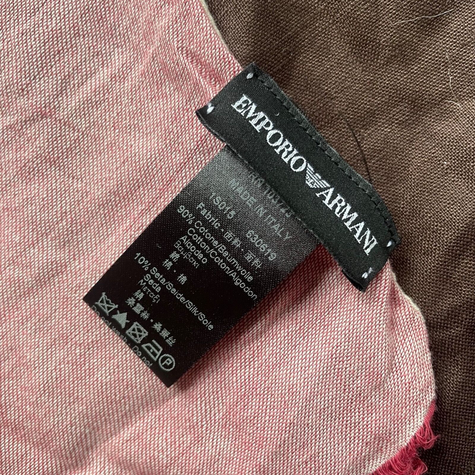Emporio Armani Emporio Armani Big Logo Cotton Silk Scarf Shawl 9136AC Size ONE SIZE - 3 Thumbnail
