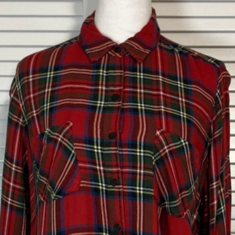 Other Westbound Vintage Red Plaid Collared Women Shirt PL Size L / US 10 / IT 46 - 7 Thumbnail