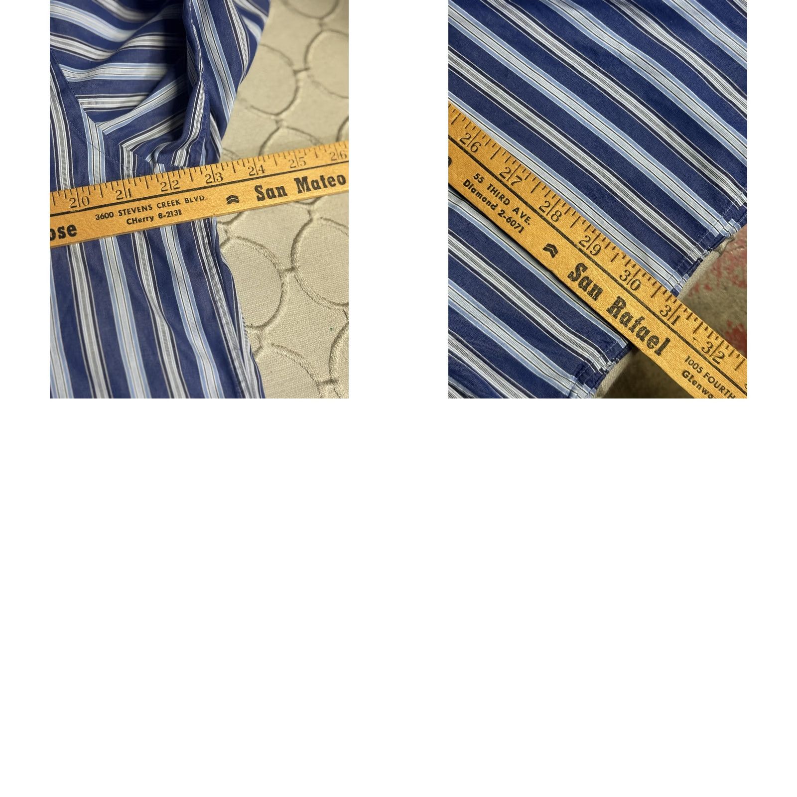 Ermenegildo Zegna Ermenegildo Zegna Shirt Mens Large Blue White Striped Button Down Dress Shirt Size 42R - 8 Thumbnail