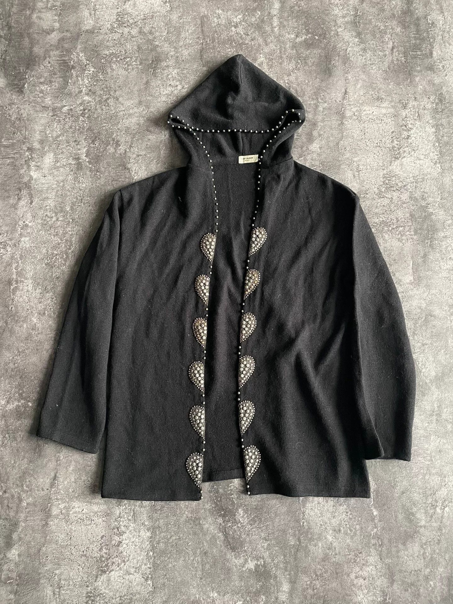saint laurent heart studded cardigan.