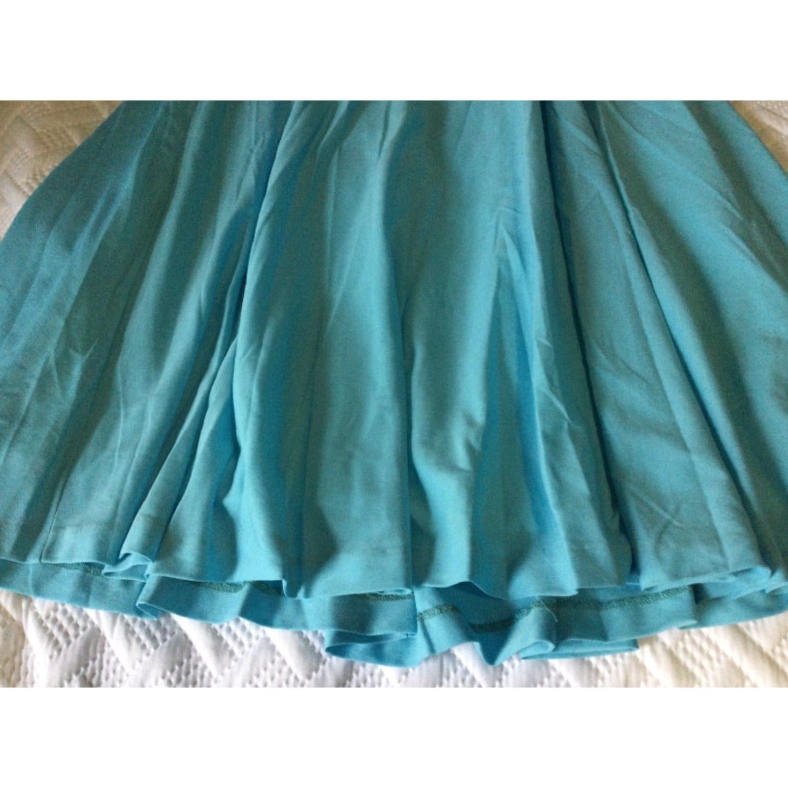 Vintage VINTAGE 1970s Lucky Tops Knit Flared Skirt Size Small Blue Retro Womens Size 28" / US 6 / IT 42 - 4 Thumbnail