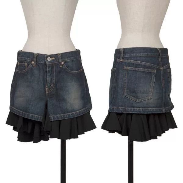 Junya Watanabe black vintage denim skirt with ruffles Size 26" / US 2 / IT 38 - 1 Thumbnail
