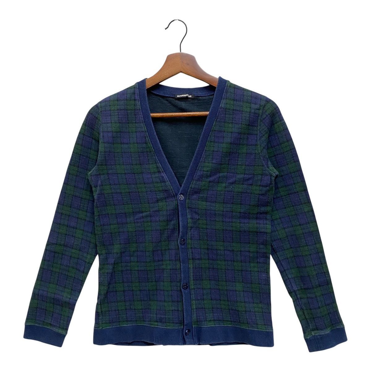 Beams Japan Vintage Beams Boy Plaid Cardigan Japan Designer Knit Green Size US XS / EU 42 / 0 - 6 Thumbnail