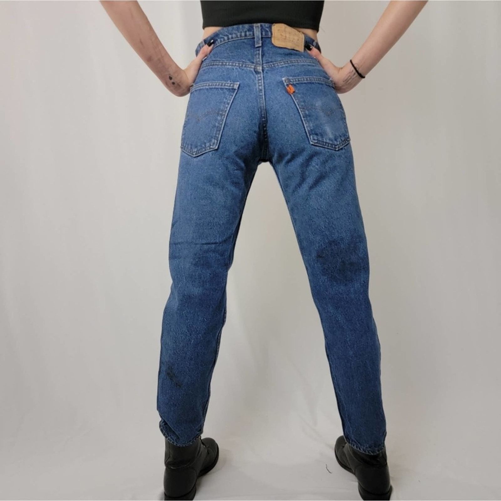 Levi's Rare Vintage 1983 Levis 20505 0217 Orange Tab Mom Jeans Size 29" - 3 Thumbnail