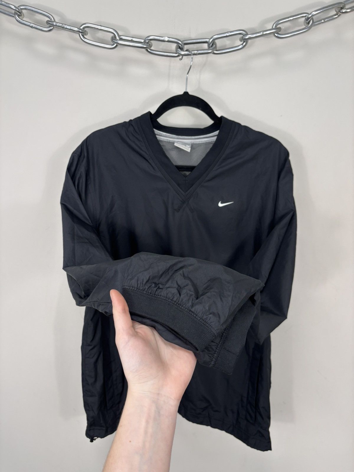 Nike Vintage Nike Y2K Black Tech Hype V-Neck Jacket Pullover Size US M / EU 48-50 / 2 - 11 Thumbnail