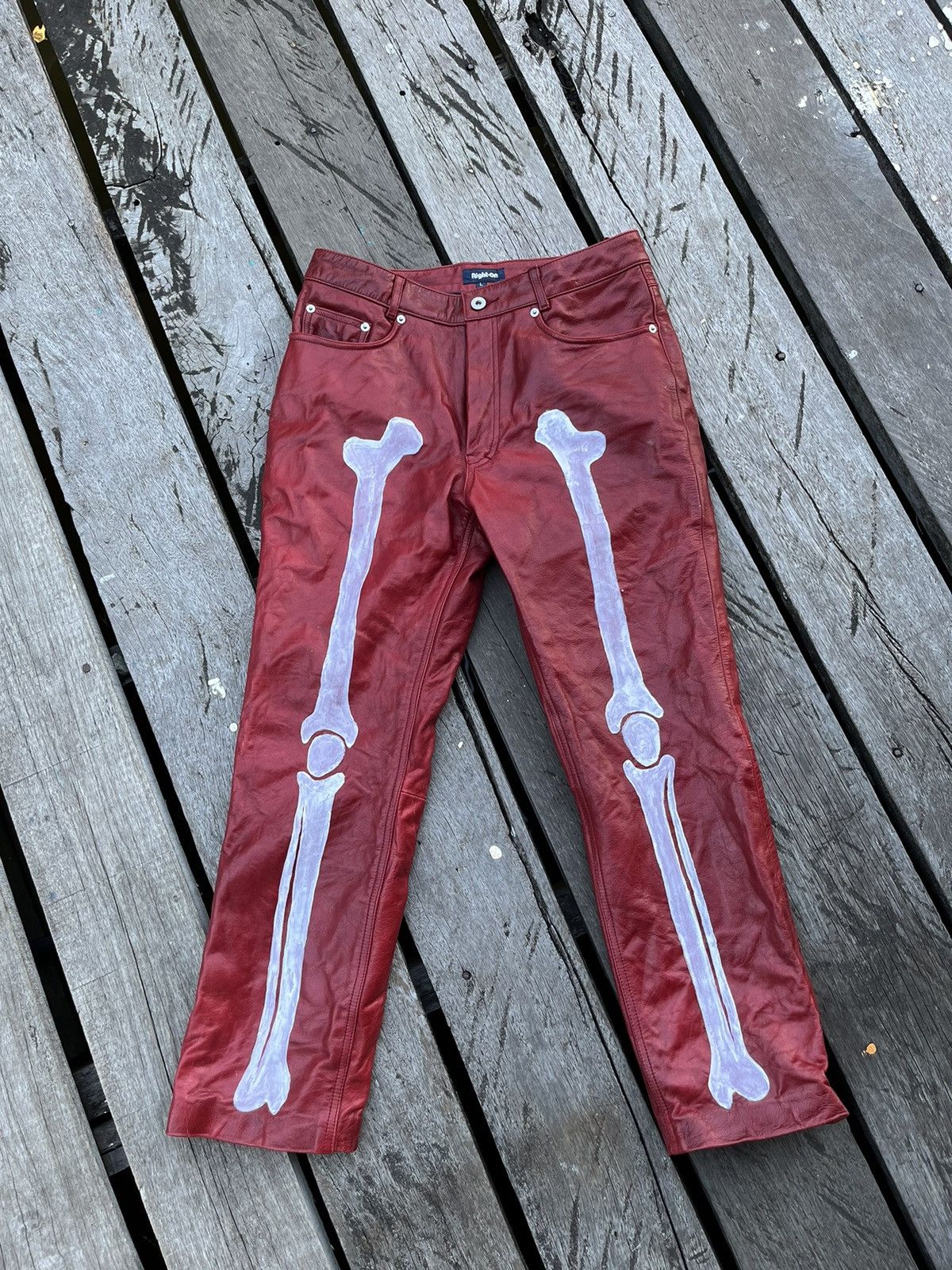 🔥kapital inspired skeleton leather pant🔥