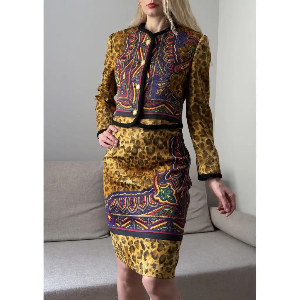 Versus VERSUS GIANNI VERSACE Vintage Skirt Suit Set – Size IT 46 Size 32" / US 10 / IT 46 - 1 Thumbnail