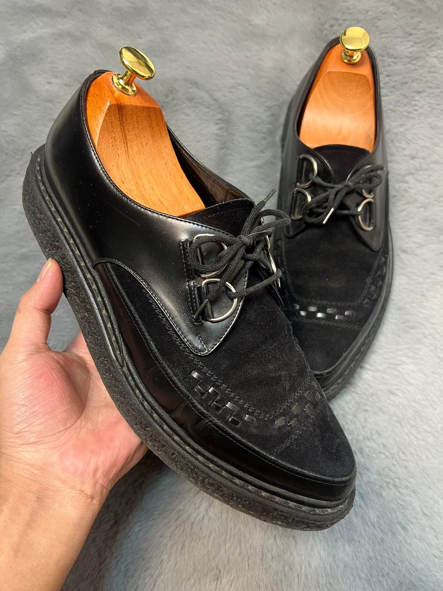 Saint Laurent Paris Authentic Saint Laurent SLP black suede woven platform shoes Size US 8.5 / EU 41-42 - 2 Thumbnail