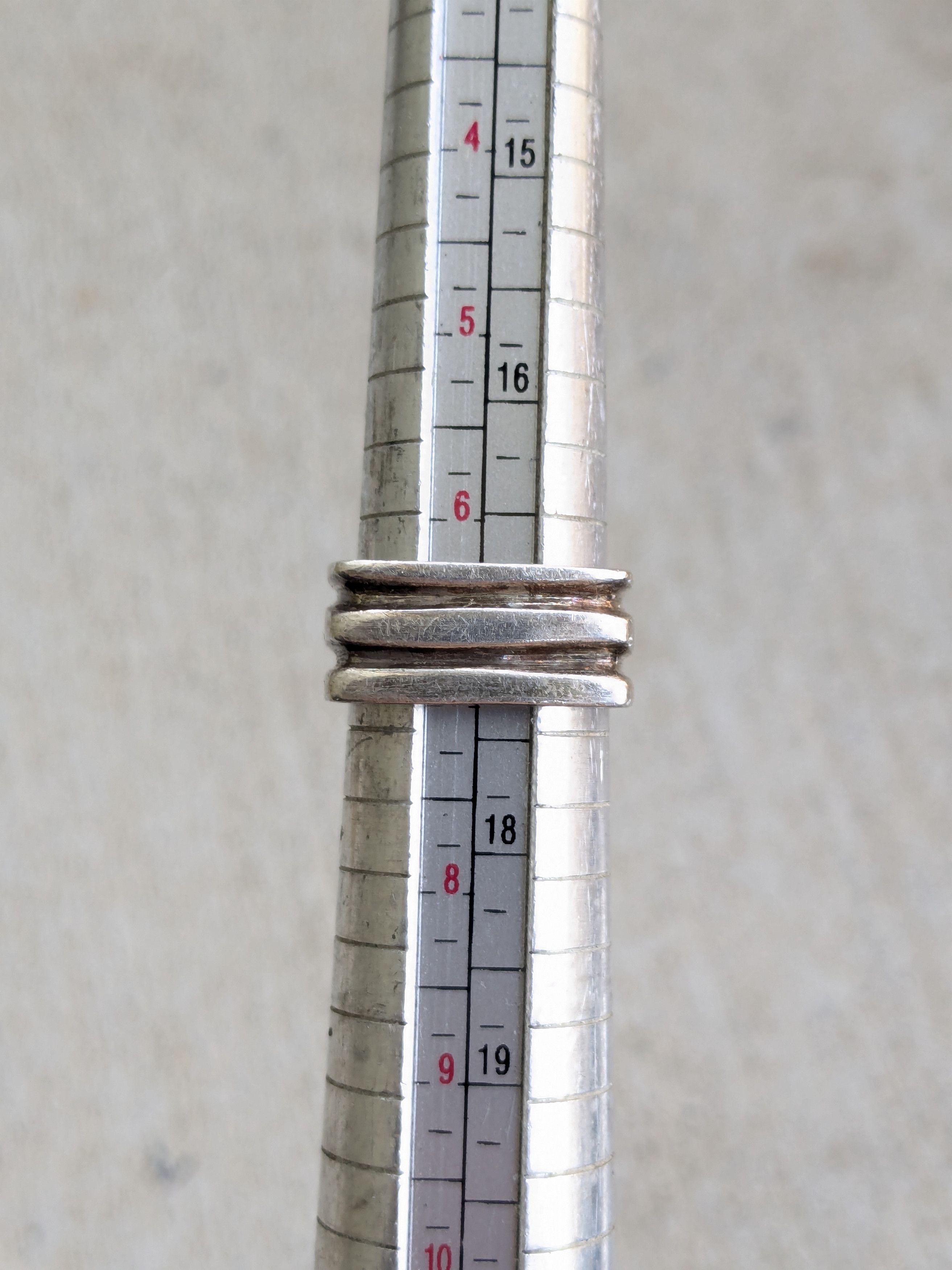 Other Vintage Sterling Silver Ring 6.75 Square Abstract Modern Size ONE SIZE - 11 Thumbnail