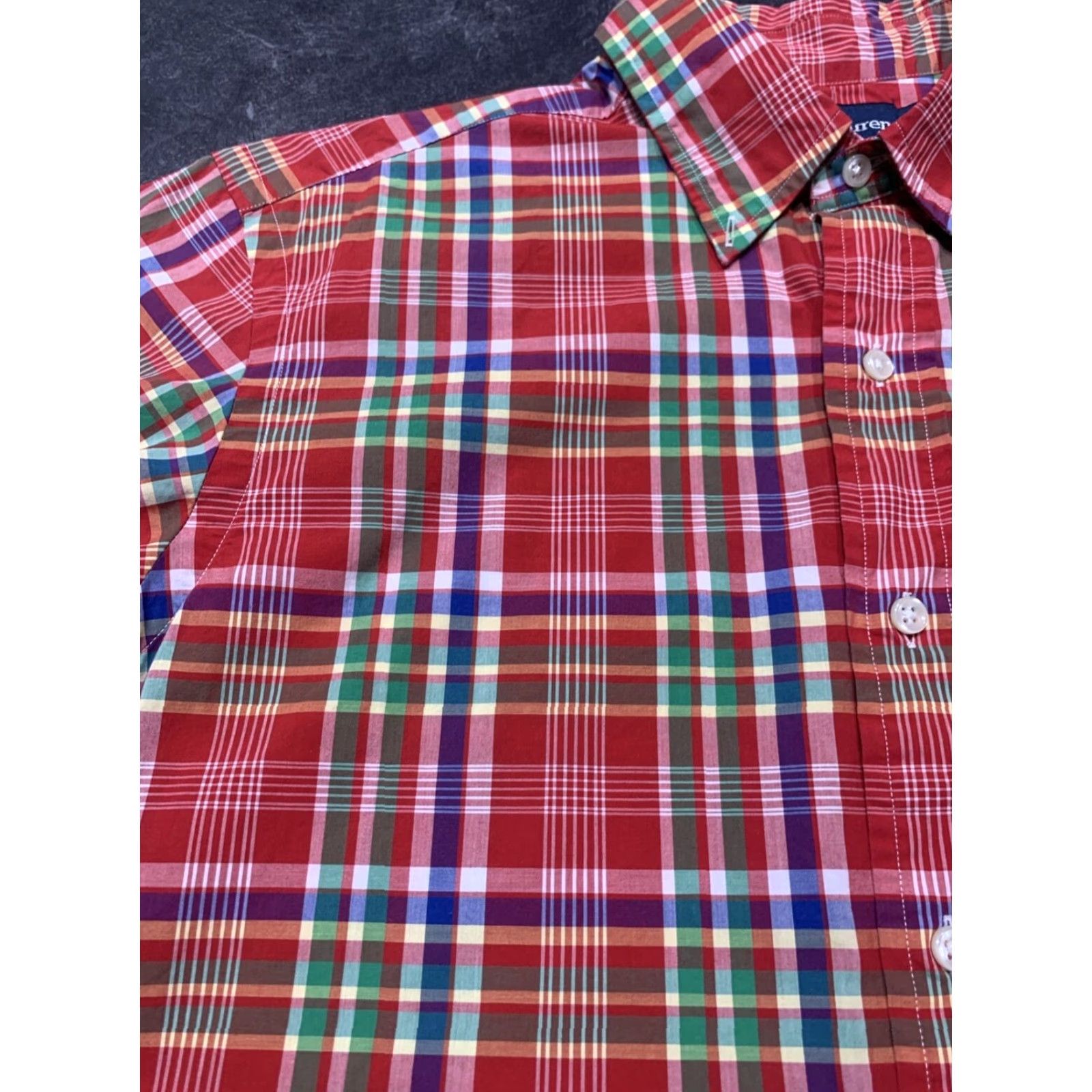 Polo Ralph Lauren Polo Ralph Lauren Plaid Button-Up Shirt Mens Medium Short Sleeve Red Classic Fit Size US M / EU 48-50 / 2 - 4 Thumbnail