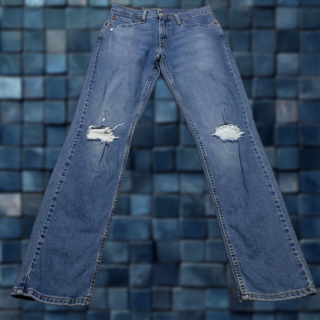 Levi's Levi's 511 Mens Jeans 31x32 Blue Denim Straight Medium Wash Slim Fit Distress Size US 30 / EU 46 - 1 Thumbnail