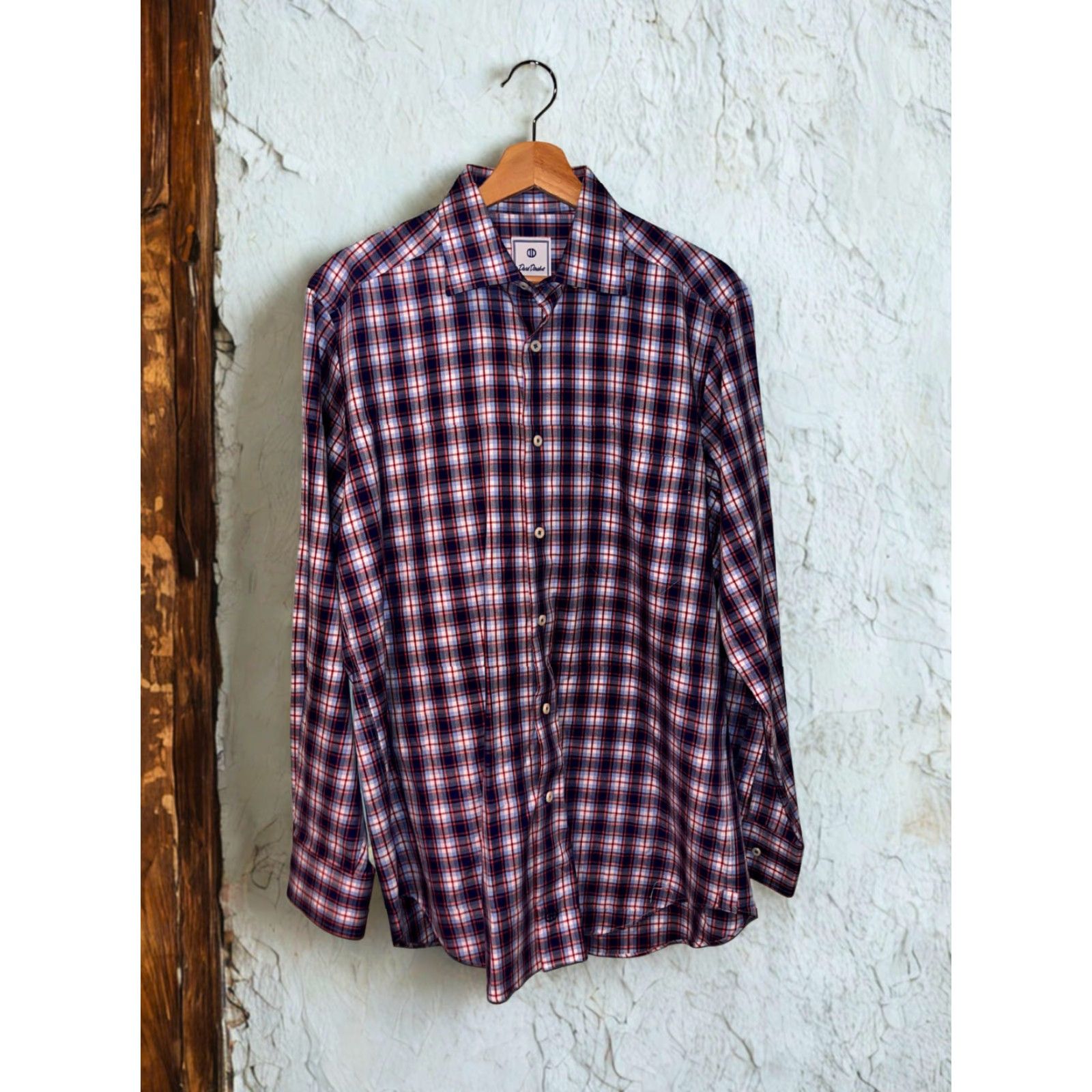David Donahue David Donahue Shirt Mens M Plaid Twill Button-Up Collared Long Sleeve Multicolor Logo Casual Formal Workwear Size US M / EU 48-50 / 2 - 2 Thumbnail