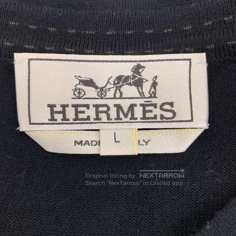 Hermes Hermes Black wool round neck long-sleeve knit Size L / US 10 / IT 46 - 5 Thumbnail