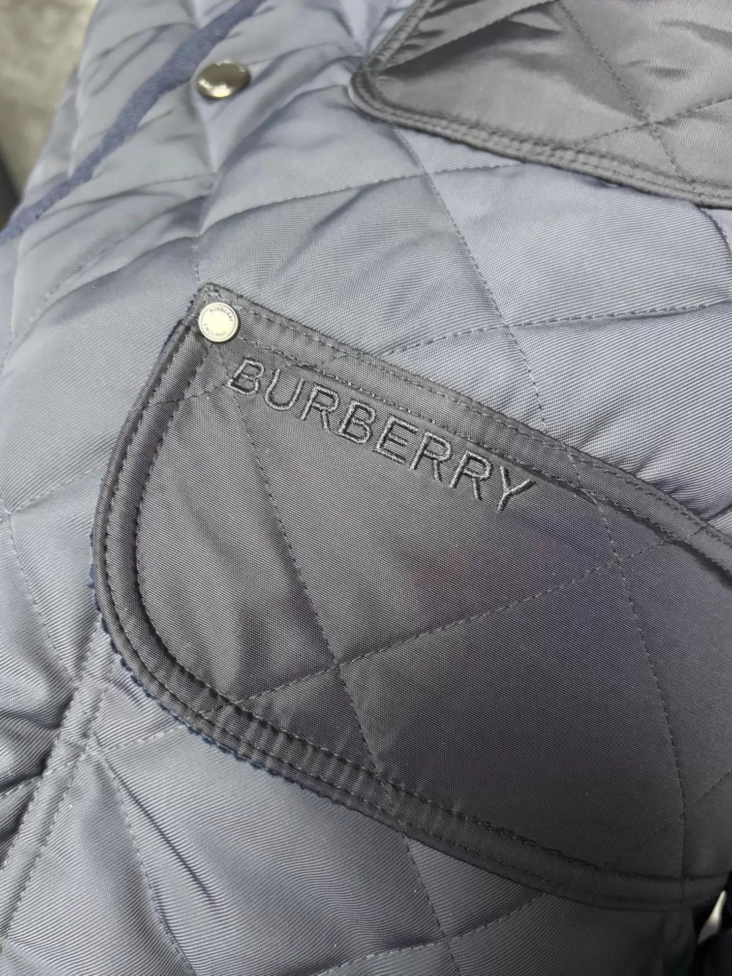 Burberry Burberry Men's Navy Blue Quilted Puffer Jacket XL Size US XL / EU 56 / 4 - 7 Thumbnail