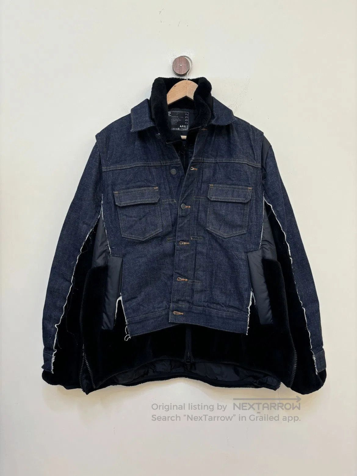 A.P.C. Sz 4 APC x Sacai Denim Patches Jacket. Size US XL / EU 56 / 4 - 1 Thumbnail
