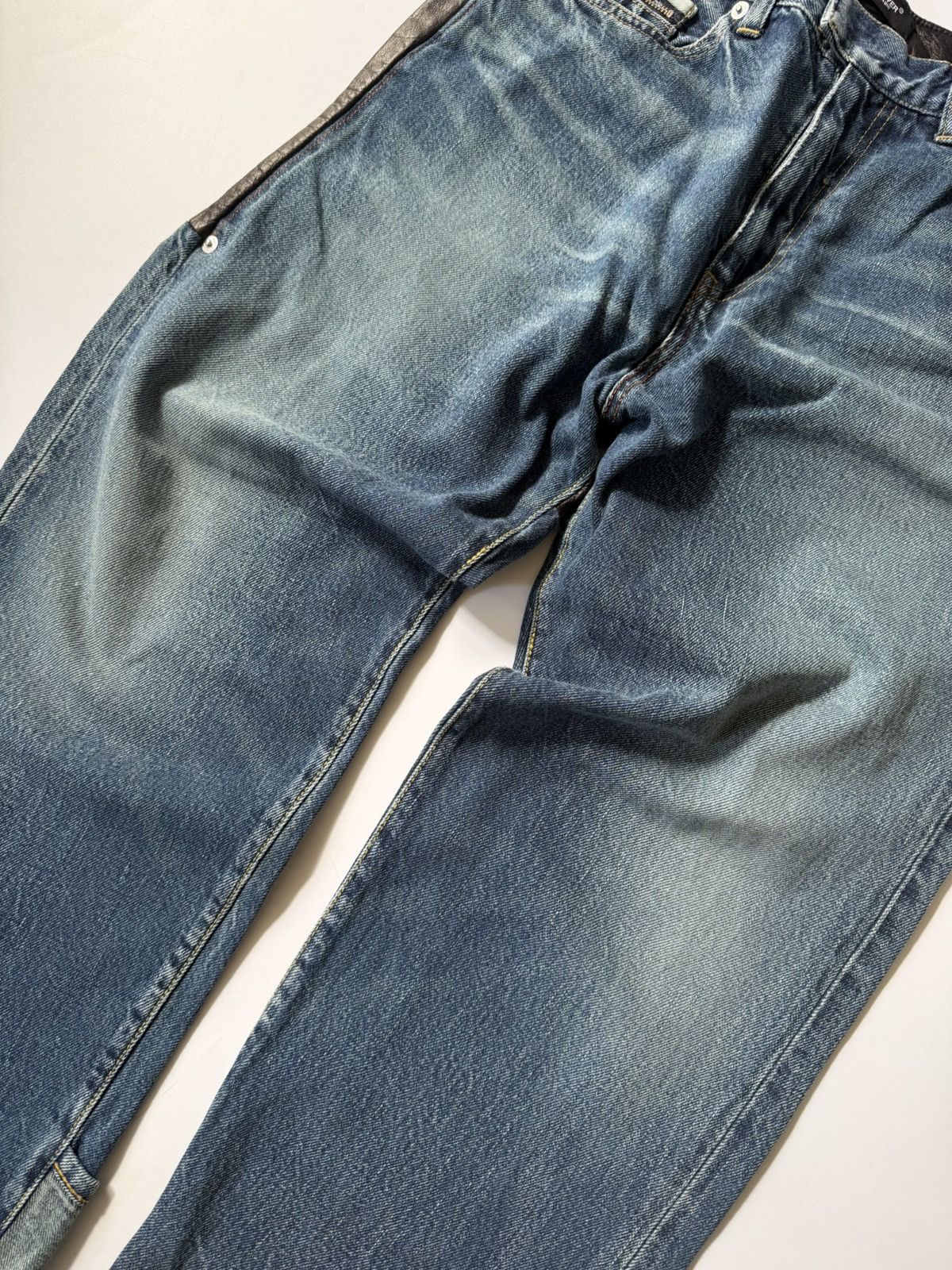 Undercover Undercover Switching Leather Denim Pants Size US 29 - 3 Thumbnail