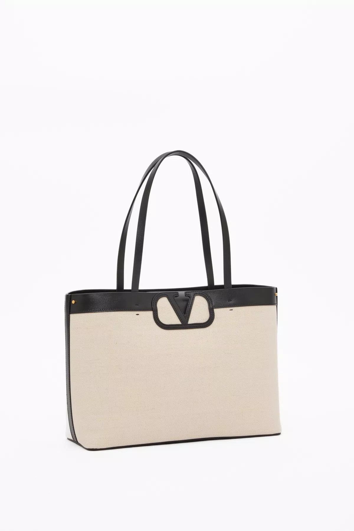 Valentino oc11z0725 Size:OS/Canvas And Calfskin Shopping Bag in White Size ONE SIZE - 2 Thumbnail