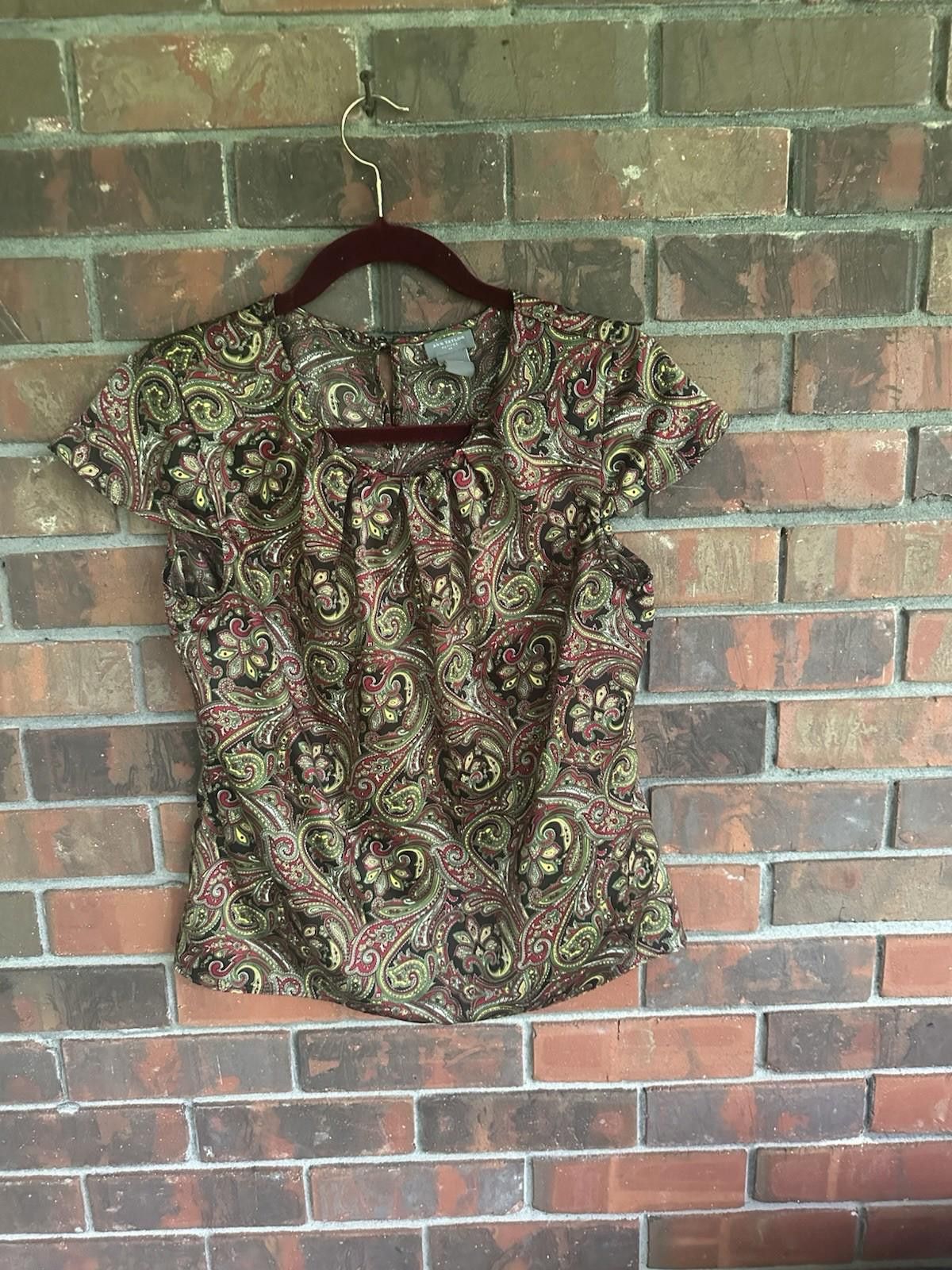 Ann Taylor Anne Taylor Petites Medium Blouse Paisley Career Size XS / US 0-2 / IT 36-38 - 3 Thumbnail