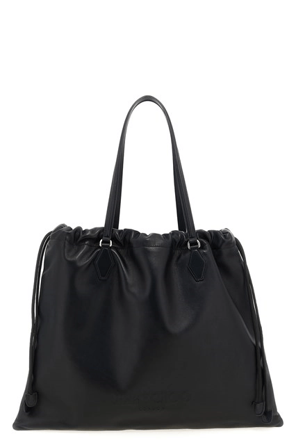 Jimmy Choo JIMMY CHOO Black Leather Drawstring Tote New Size ONE SIZE - 1 Thumbnail