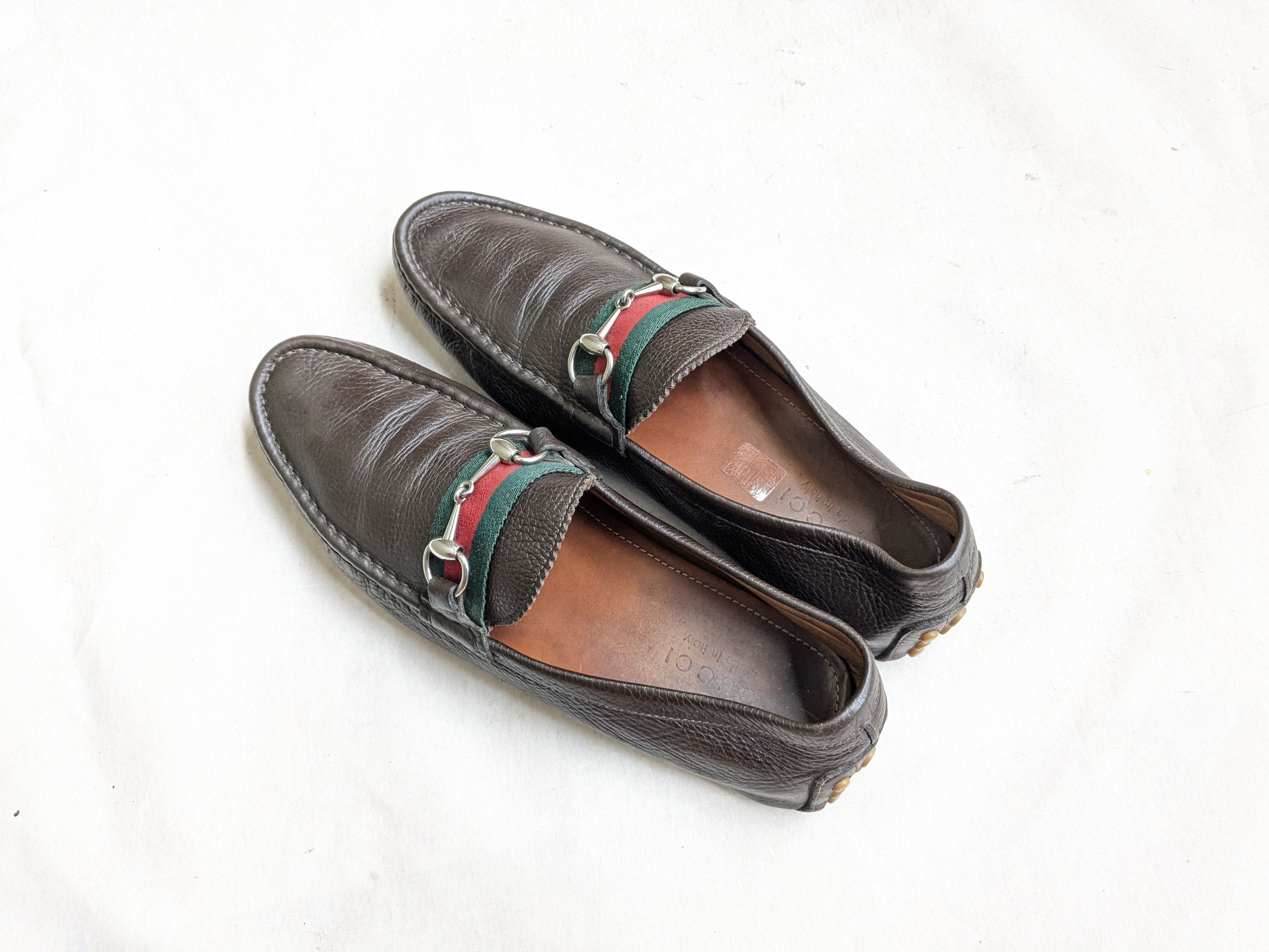Gucci Gucci Horsebit Driving Loafers Brown Leather 10.5 Slip On Size US 10.5 / EU 43-44 - 11 Thumbnail