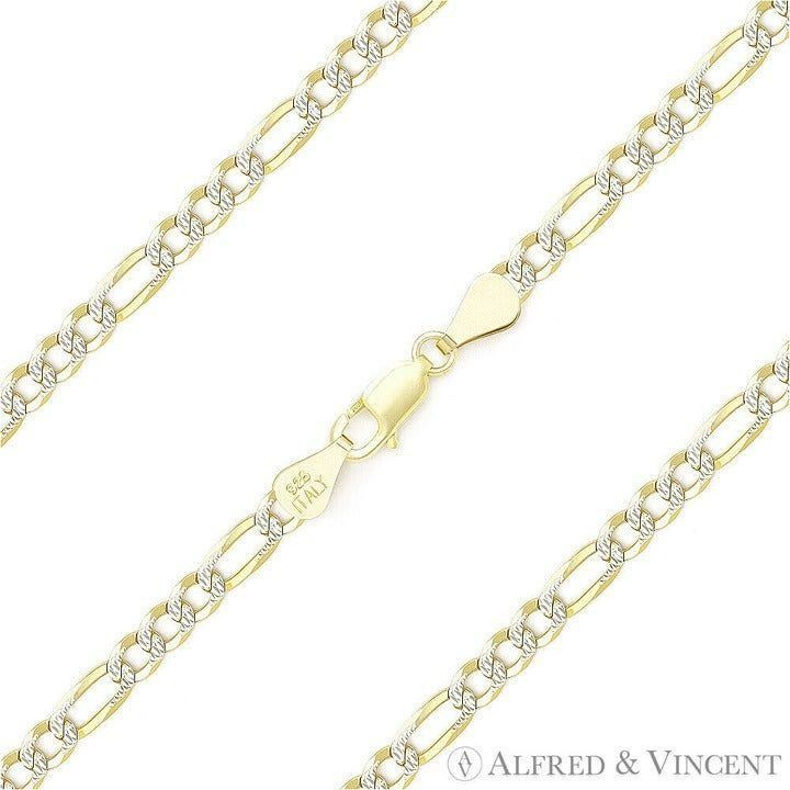 Other Figaro Pave Link .925 Sterling Silver 14k Yellow Gold-Plated Size ONE SIZE - 1 Preview