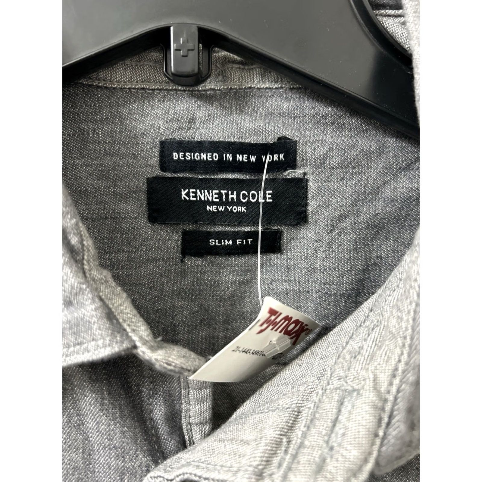 Kenneth Cole Kenneth Cole New York Shirt Mens L Gray Oxford Slim Fit Stretch Button Down L/S Size US L / EU 52-54 / 3 - 5 Thumbnail
