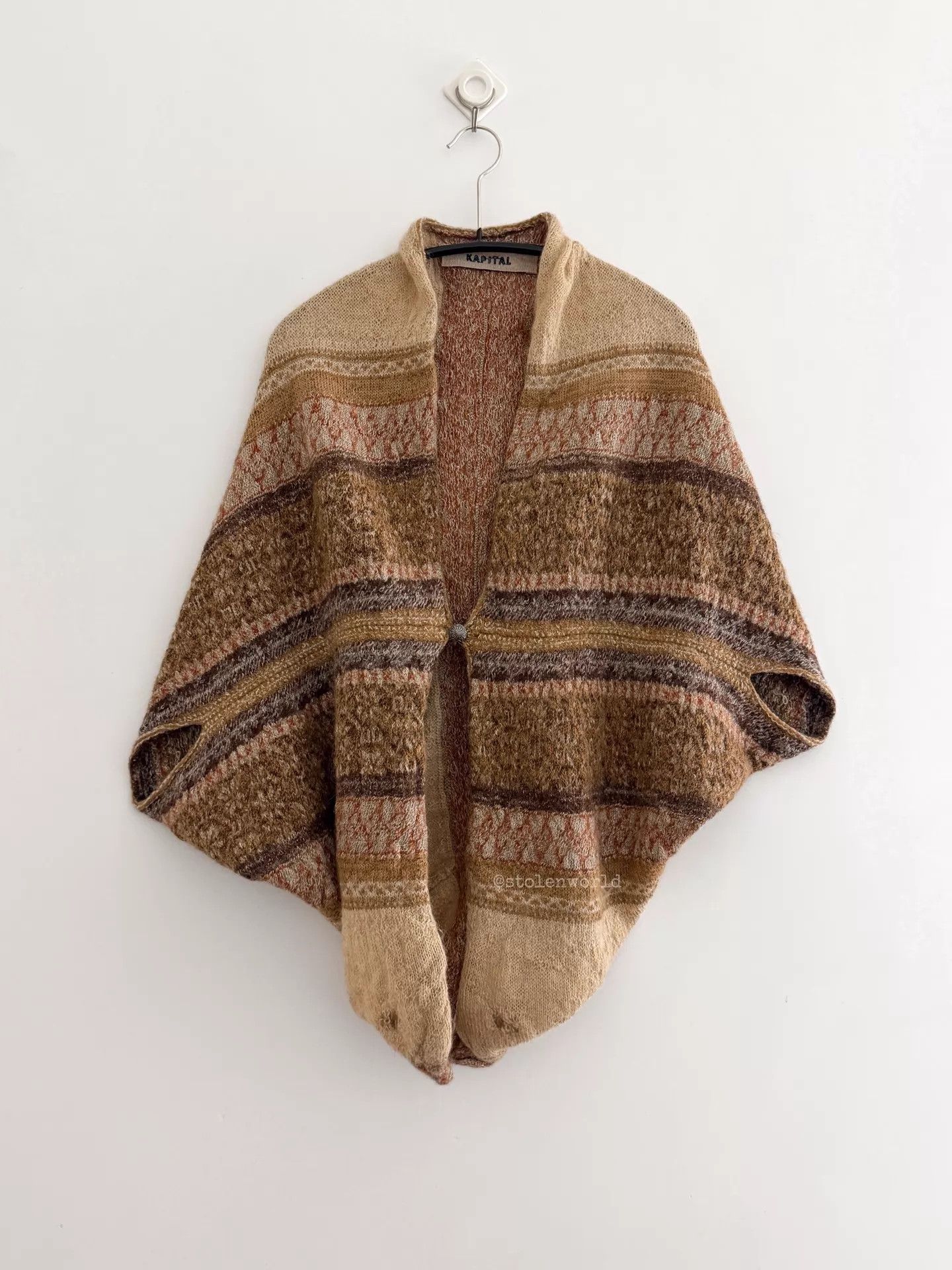 Kapital Kapital Alpaca Blend Ethnic Knit Cape (Size F) Size ONE SIZE - 7 Thumbnail
