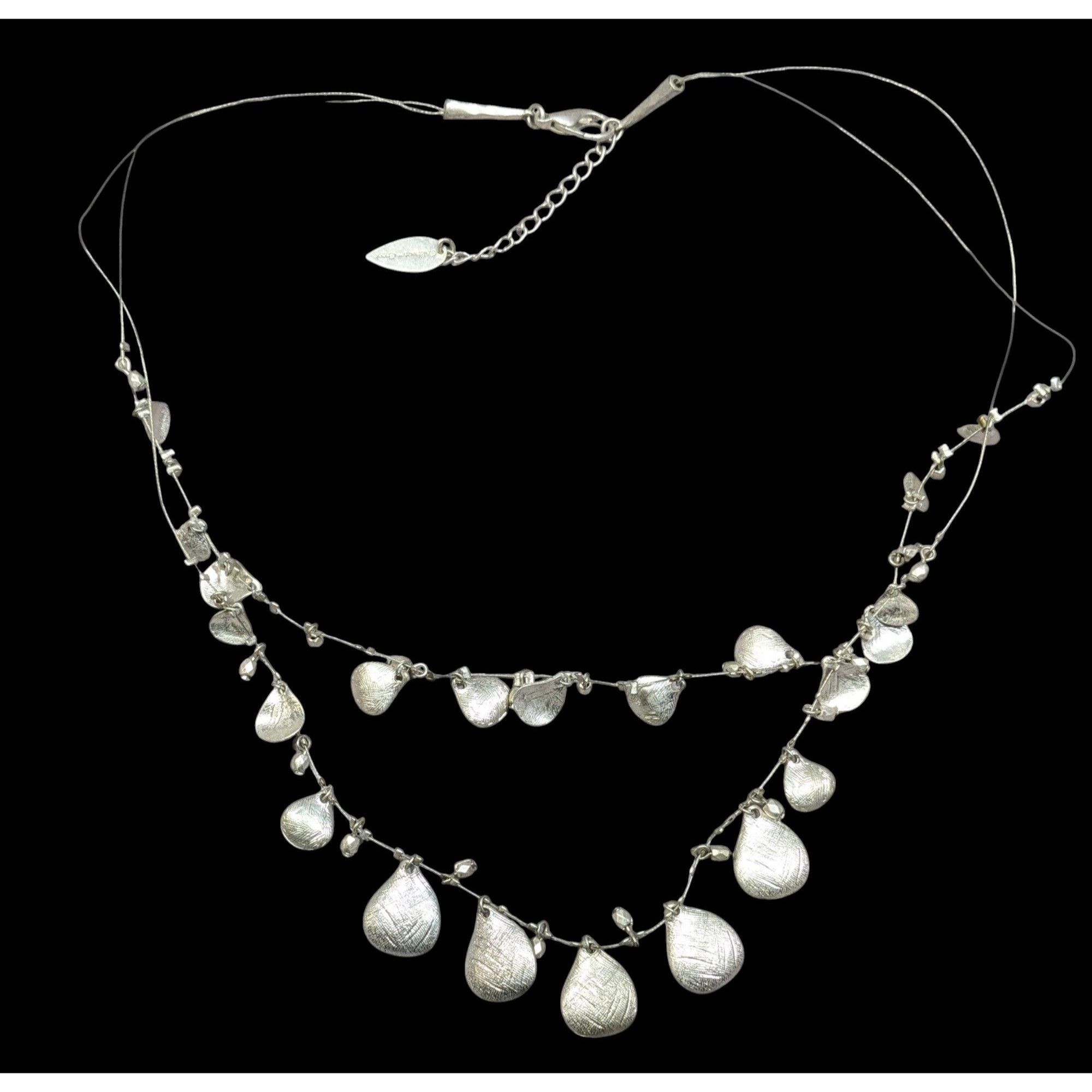 Coldwater Creek Coldwater Creek Multilayer Teardrop Charm Silver Tone Neckla Size ONE SIZE - 1 Thumbnail