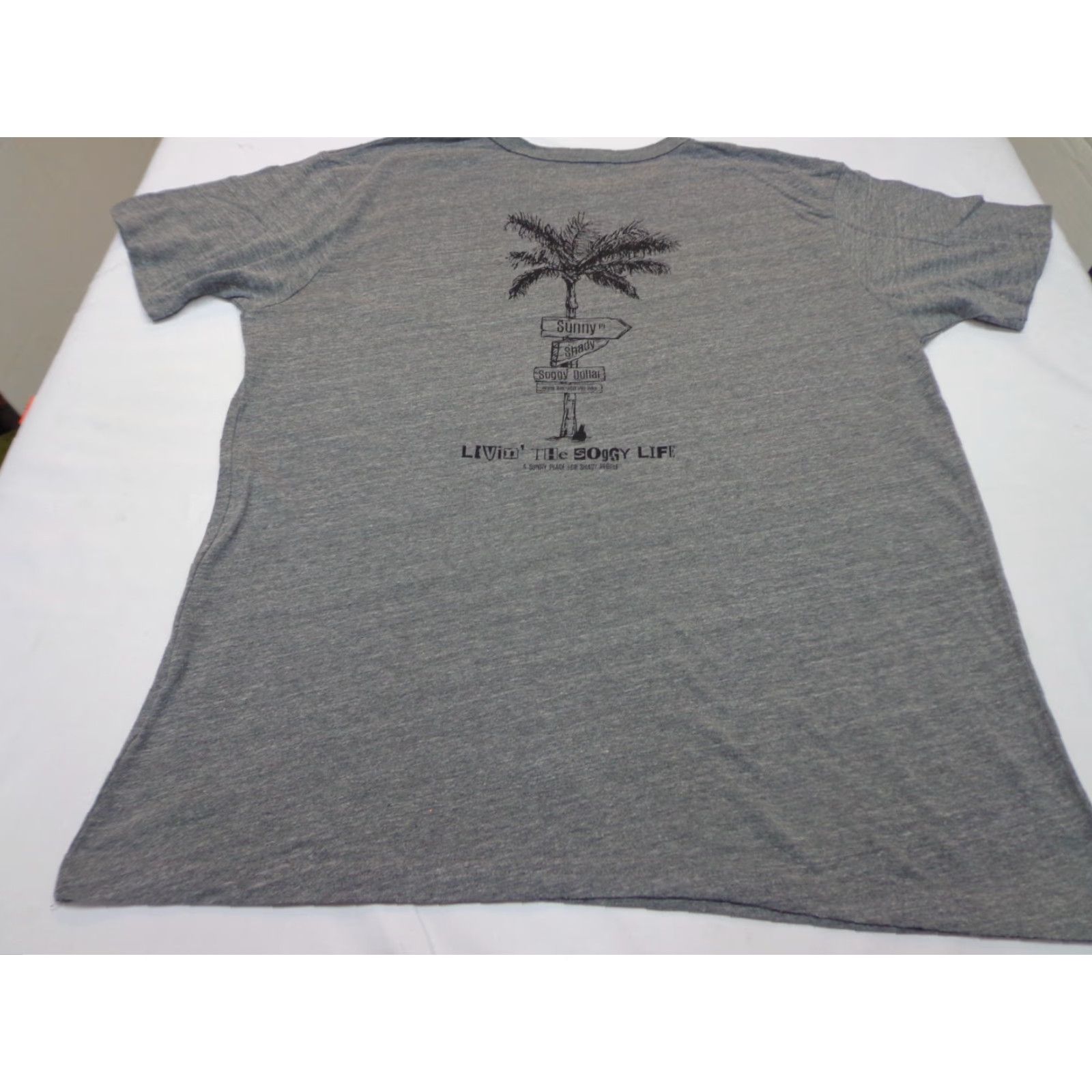 Vintage League Livin' The Soggy Life - Sunny Place For Shady People Gray T Shirt L Mens Adult Short Sleeve Shirt Size US L / EU 52-54 / 3 - 8 Thumbnail