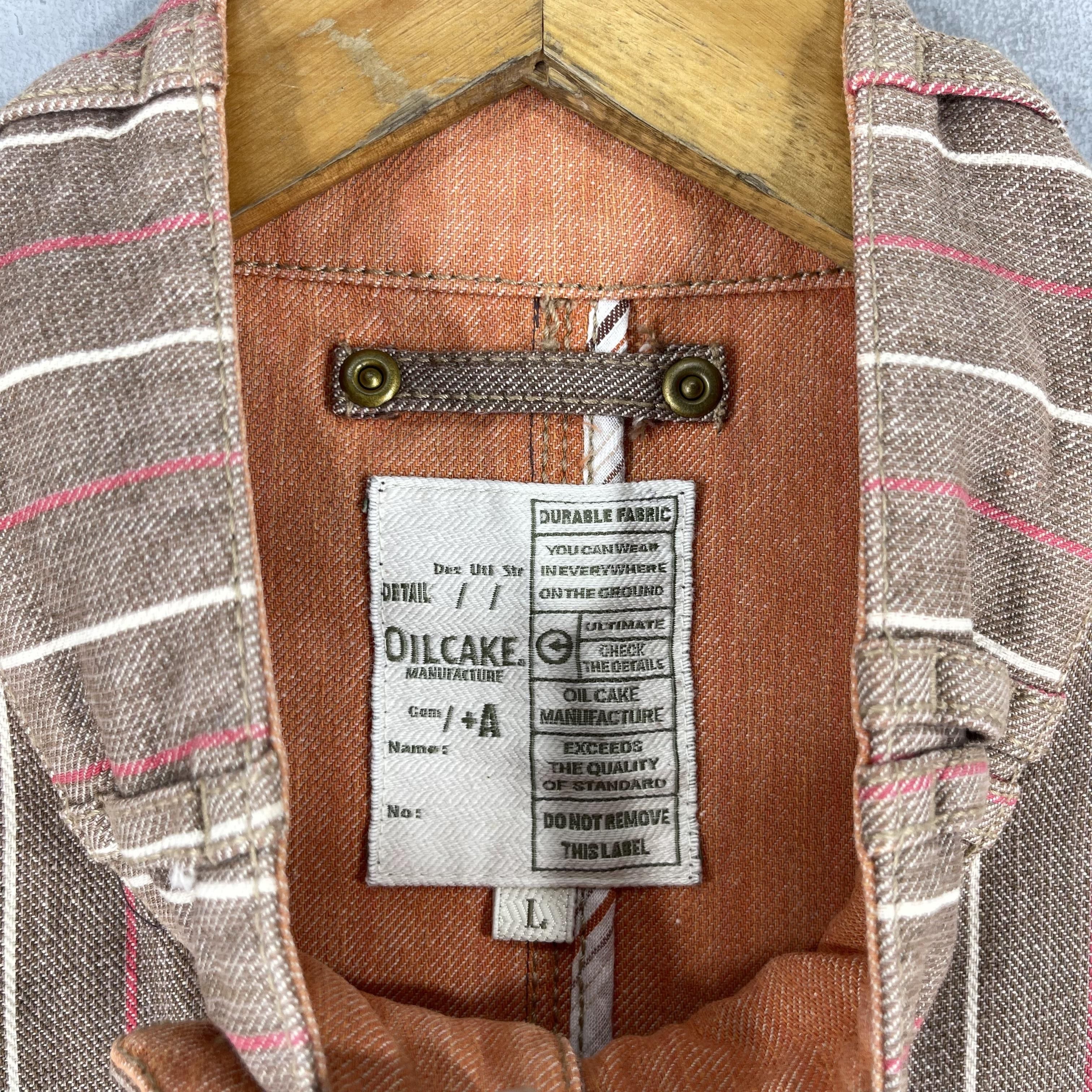 Japanese Brand Vintage OILCAKE Japan Pinstripe Denim Bondage Bikers Jacket Size US M / EU 48-50 / 2 - 7 Thumbnail