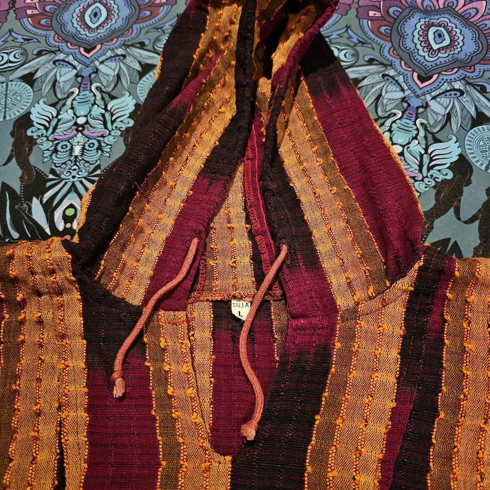 Designer Boho Hooded Long Sleeve Pullover Size L / US 10 / IT 46 - 3 Thumbnail