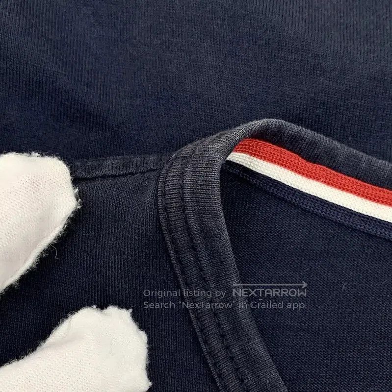 Thom Browne Thom Browne Men's Navy Cotton T-Shirt . Size US L / EU 52-54 / 3 - 9 Thumbnail