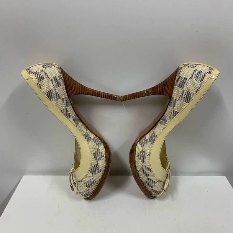 Louis Vuitton Louis Vuitton Checkered High Heels Size 35.5 -2505 Size US 5 / IT 35 - 5 Thumbnail