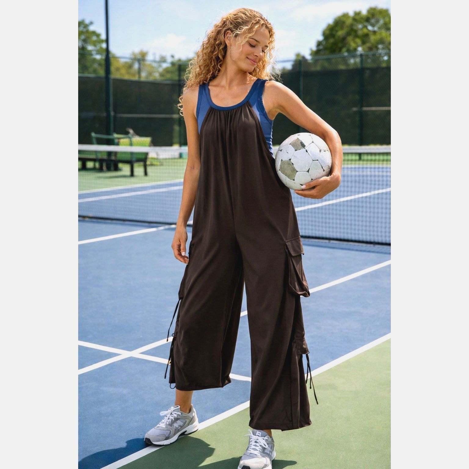 Free People Free People Pathfinder One Piece Jumpsuit Skyline/Black M Size 29" - 1 Thumbnail