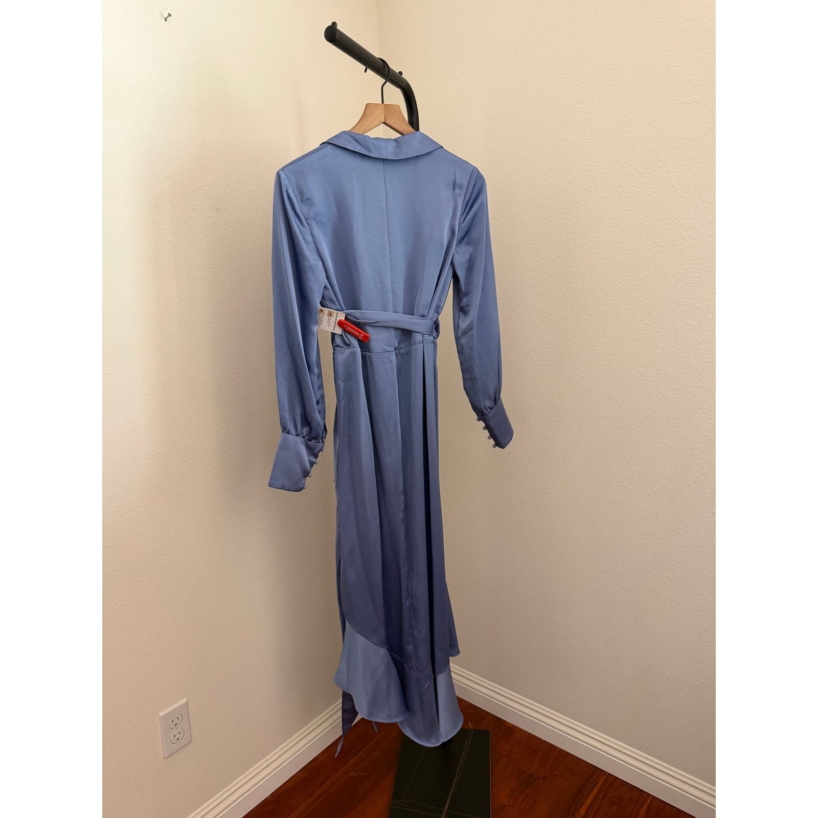 Mac Duggal MAC DUGGAL 12506 cocktail wrap periwinkle blue dress Size XS / US 0-2 / IT 36-38 - 7 Thumbnail