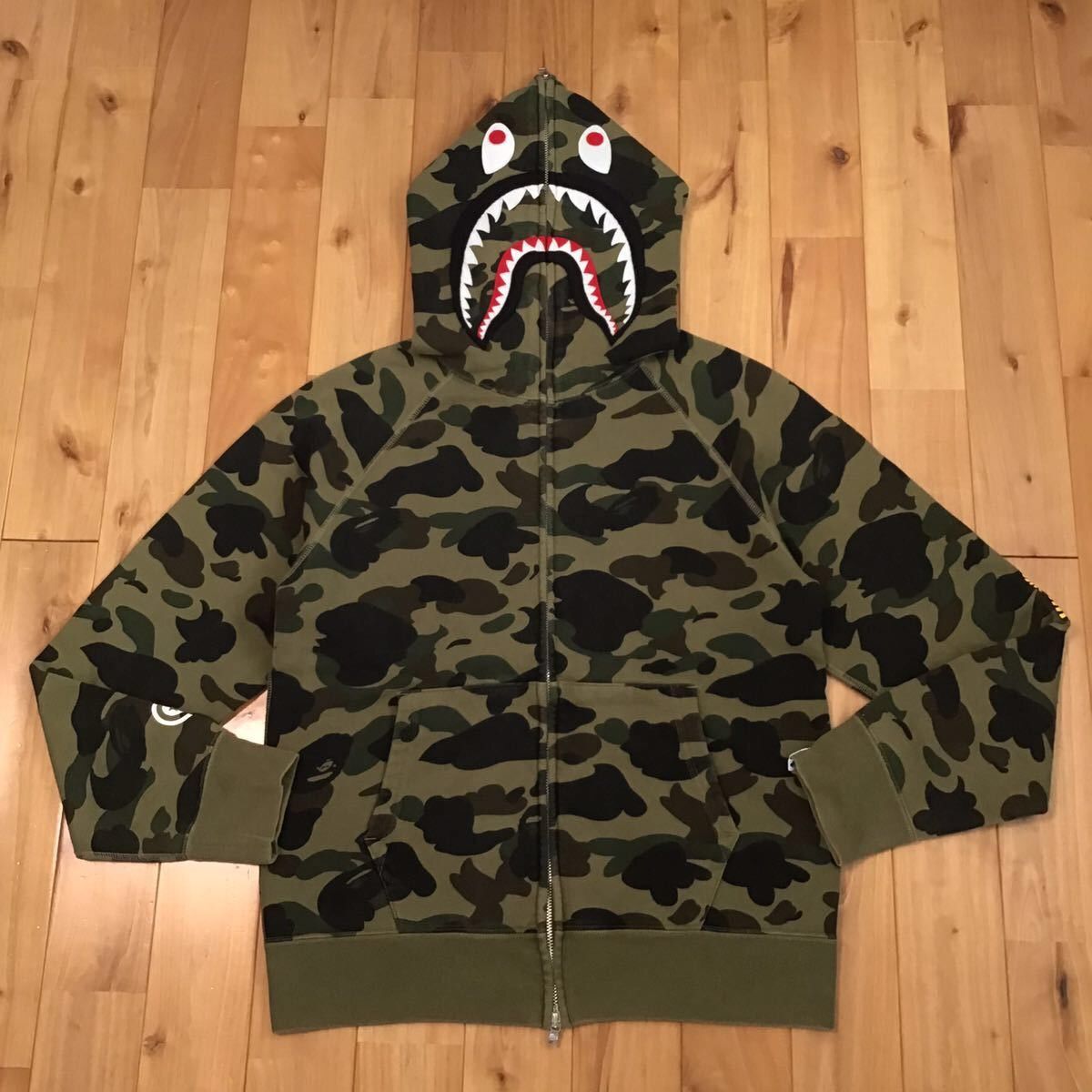 Bape BAPE 1st camo green shark full zip hoodie a bathing ape Grailed
