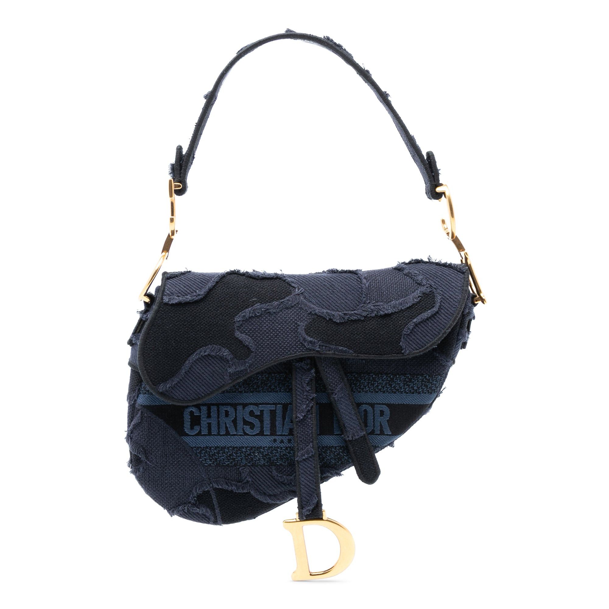 Dior Camouflage Embroidered Canvas Saddle Bag Size ONE SIZE - 1 Thumbnail