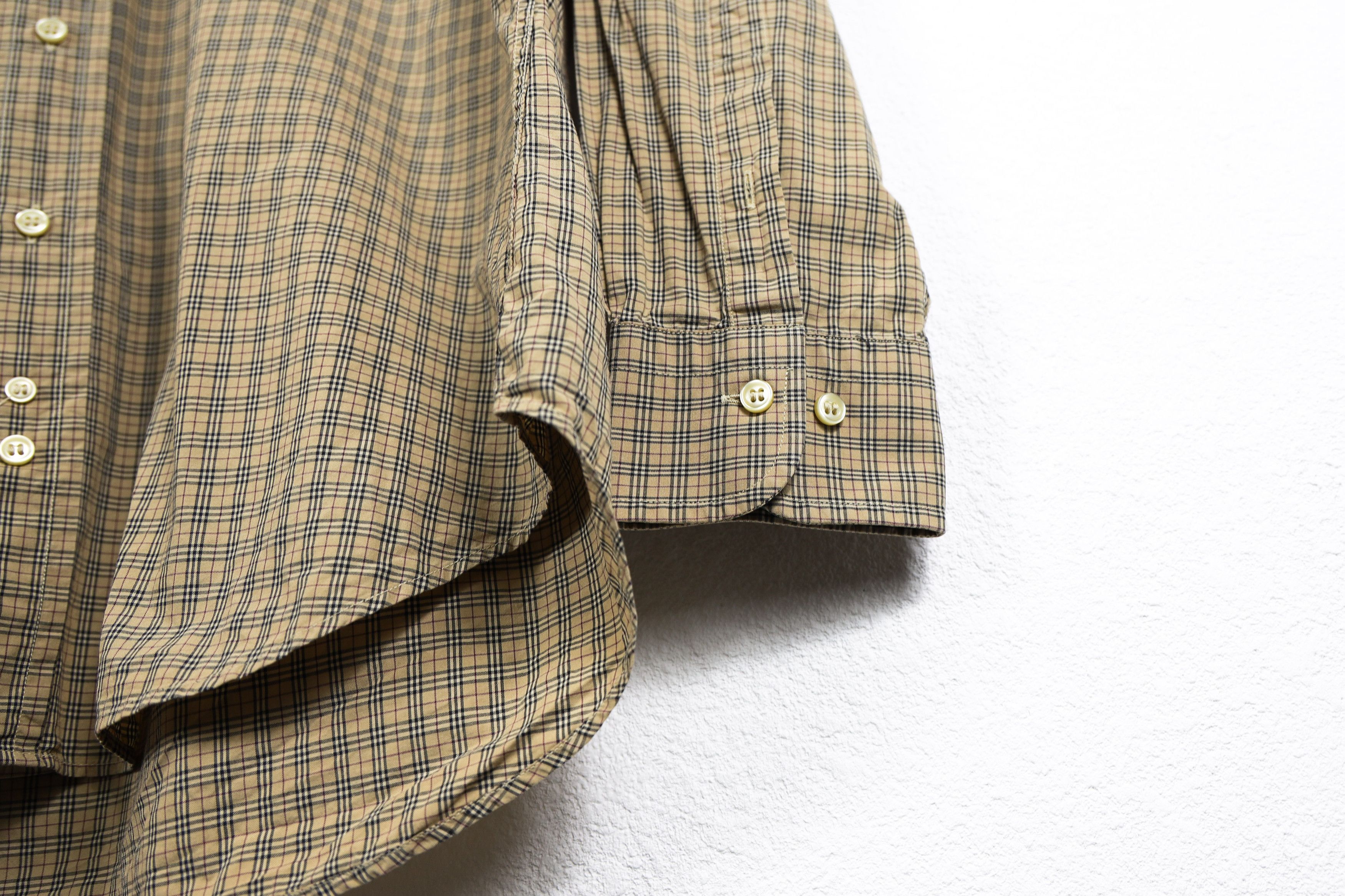 Burberry Vintage Burberry Knight Logo Biege Nova Check Oxford Shirt Size US XL / EU 56 / 4 - 4 Thumbnail