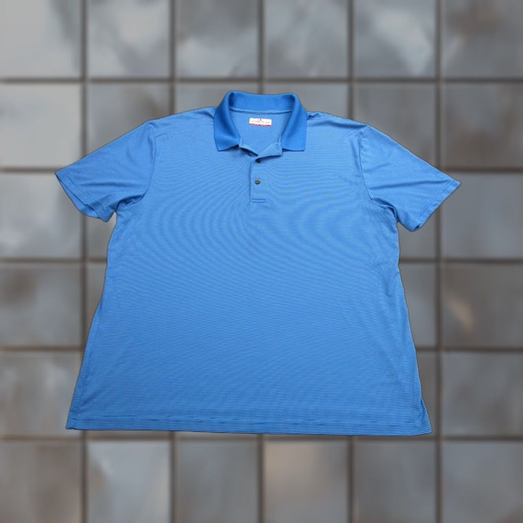 Vintage VINTAGE Grand Slam Polo Shirt Mens 2XL Blue Striped Performance Golf Stretch Wicking Size US XXL / EU 58 / 5 - 1 Thumbnail