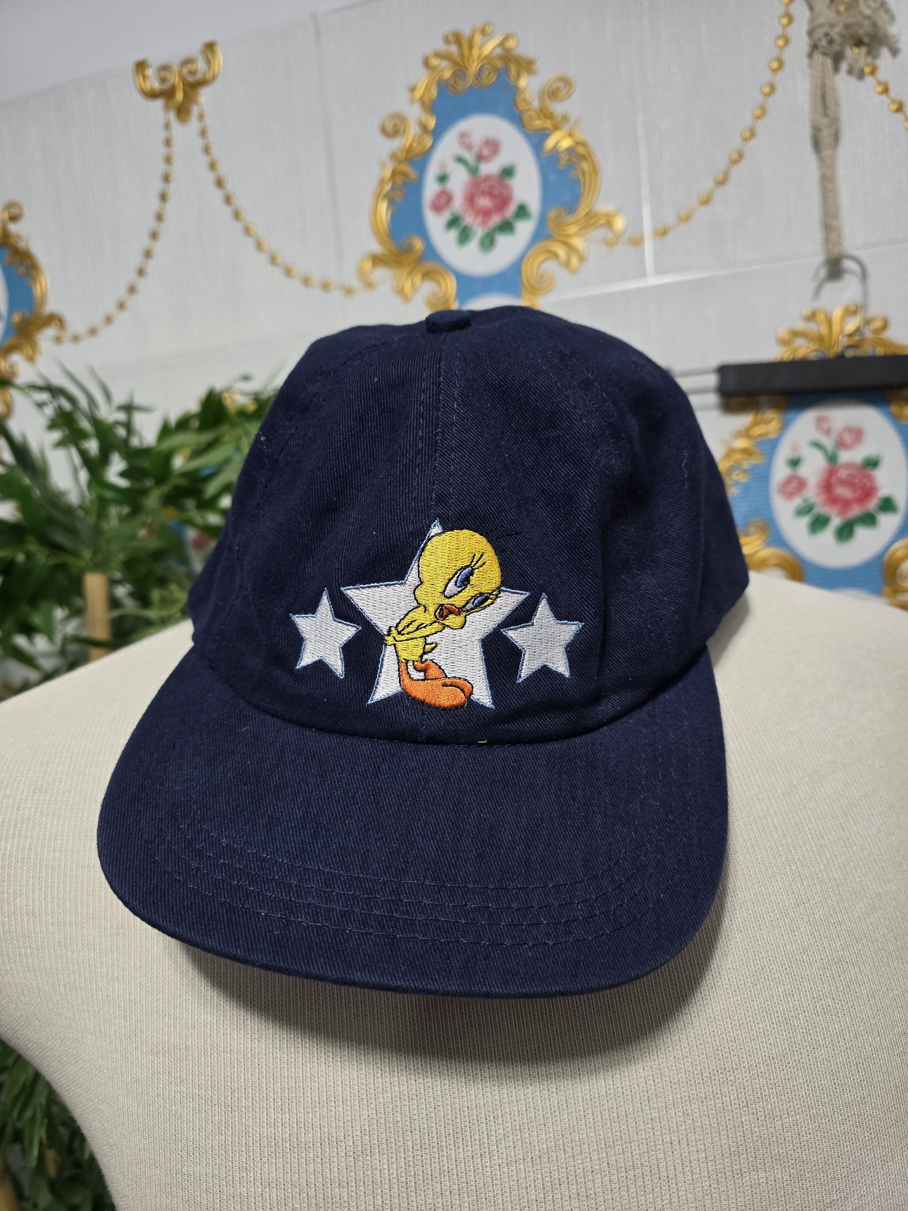 Warner Bros Rare Vintage WARNER BROS Tweety Bird Looney Tunes hat 90s Size ONE SIZE - 2 Thumbnail