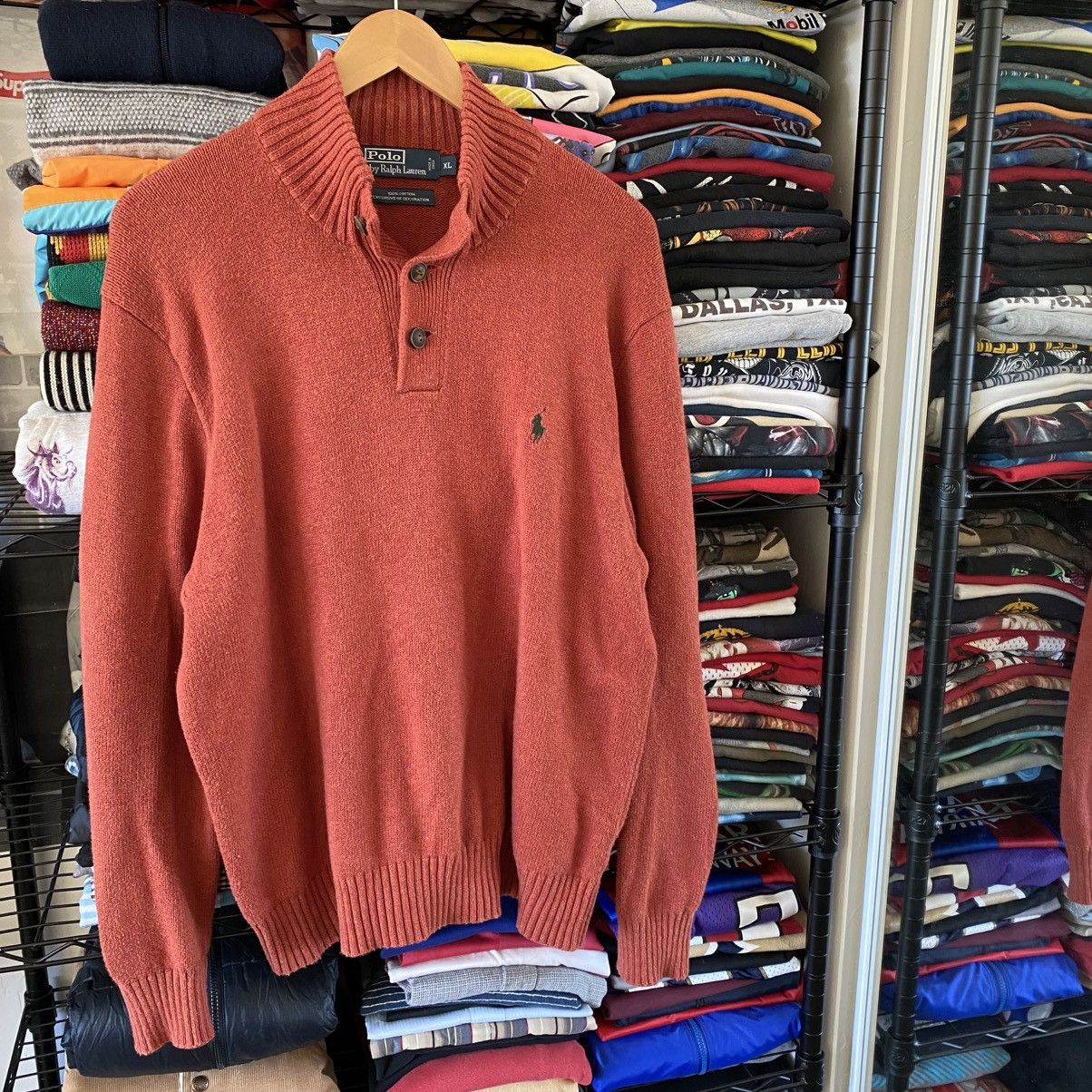 Polo Ralph Lauren Vintage Polo Ralph Lauren Mock Neck Sweater Pullover Orange Size US XL / EU 56 / 4 - 4 Thumbnail