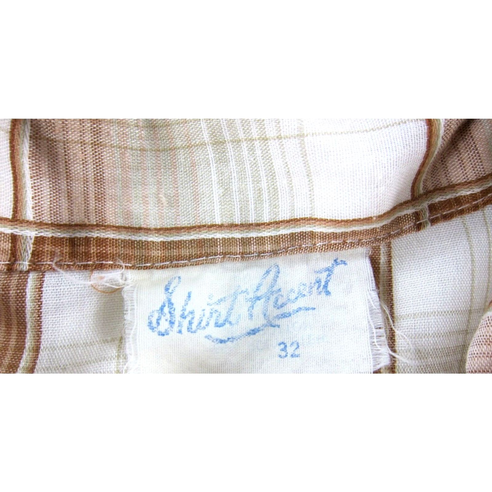 Vintage VINTAGE Shirt Accent Brown Ivory Plaid Ruffle Neck Long Sleeve Blouse Woman S Size S / US 4 / IT 40 - 3 Thumbnail
