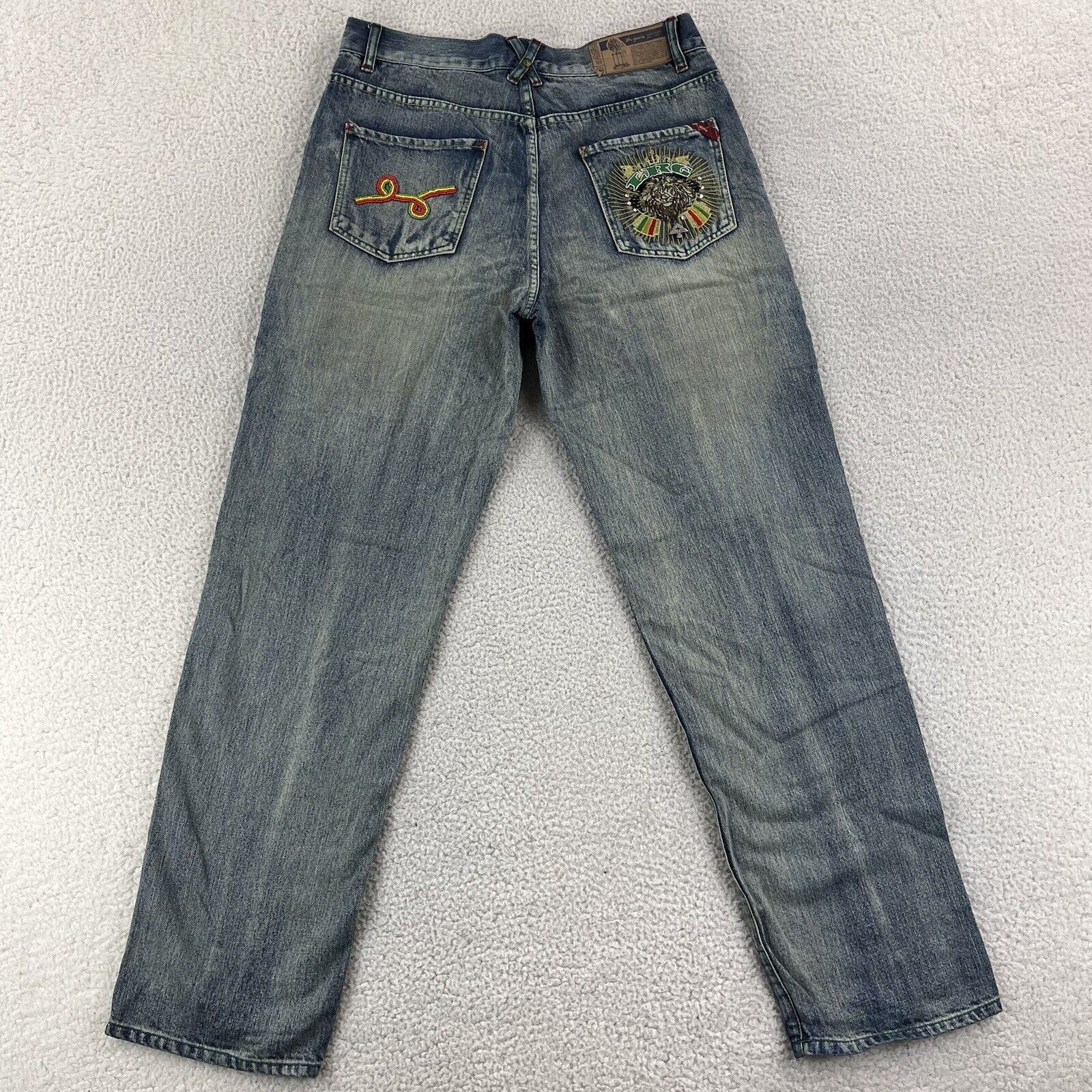 Vintage Lifted Research Group Jeans Mens 34 Blue Denim LRG Embroidered ...
