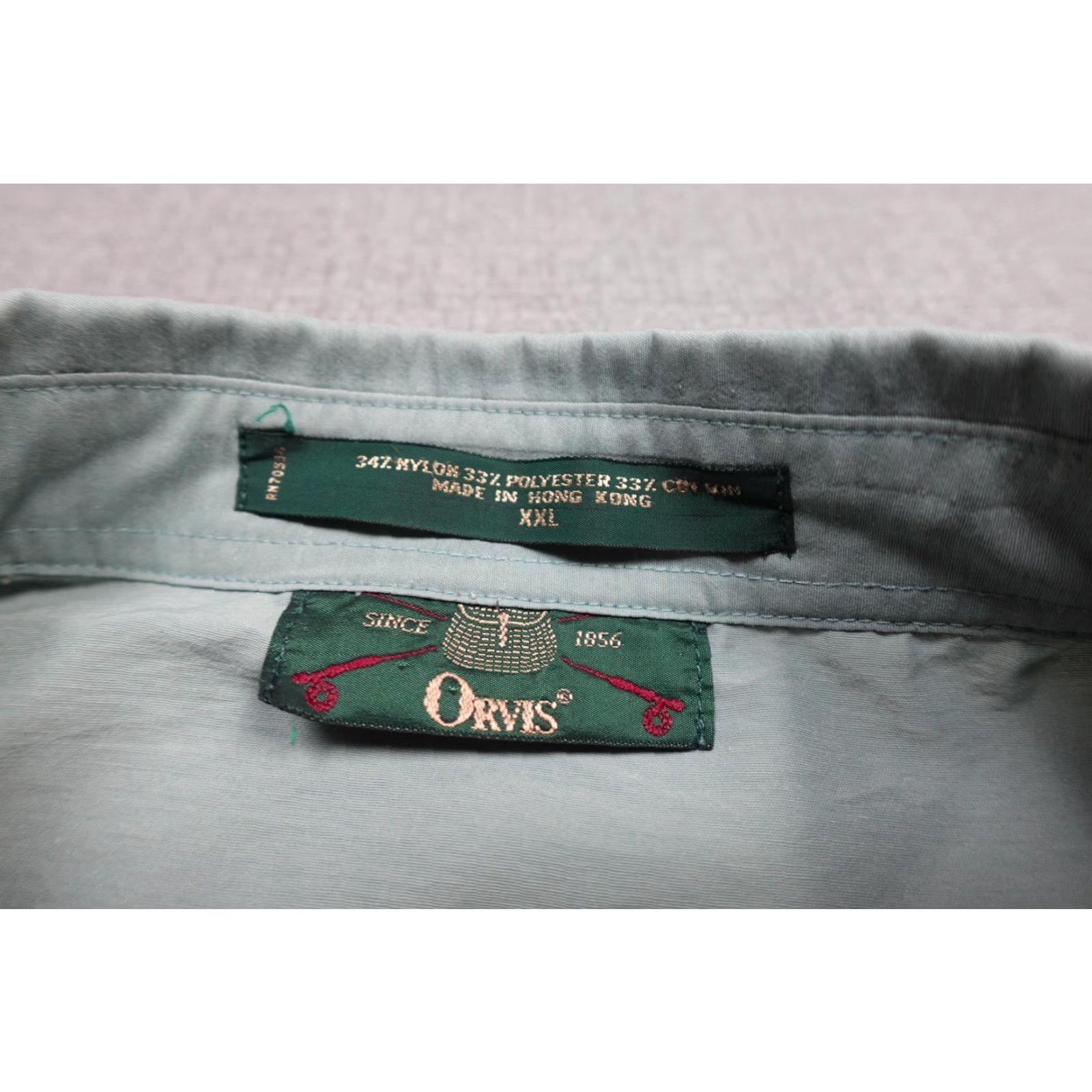 Orvis VINTAGE Orvis Fishing Shirt Mens 2XL Green Nylon Button Up Long Sleeve Vented Size US XXL / EU 58 / 5 - 2 Thumbnail